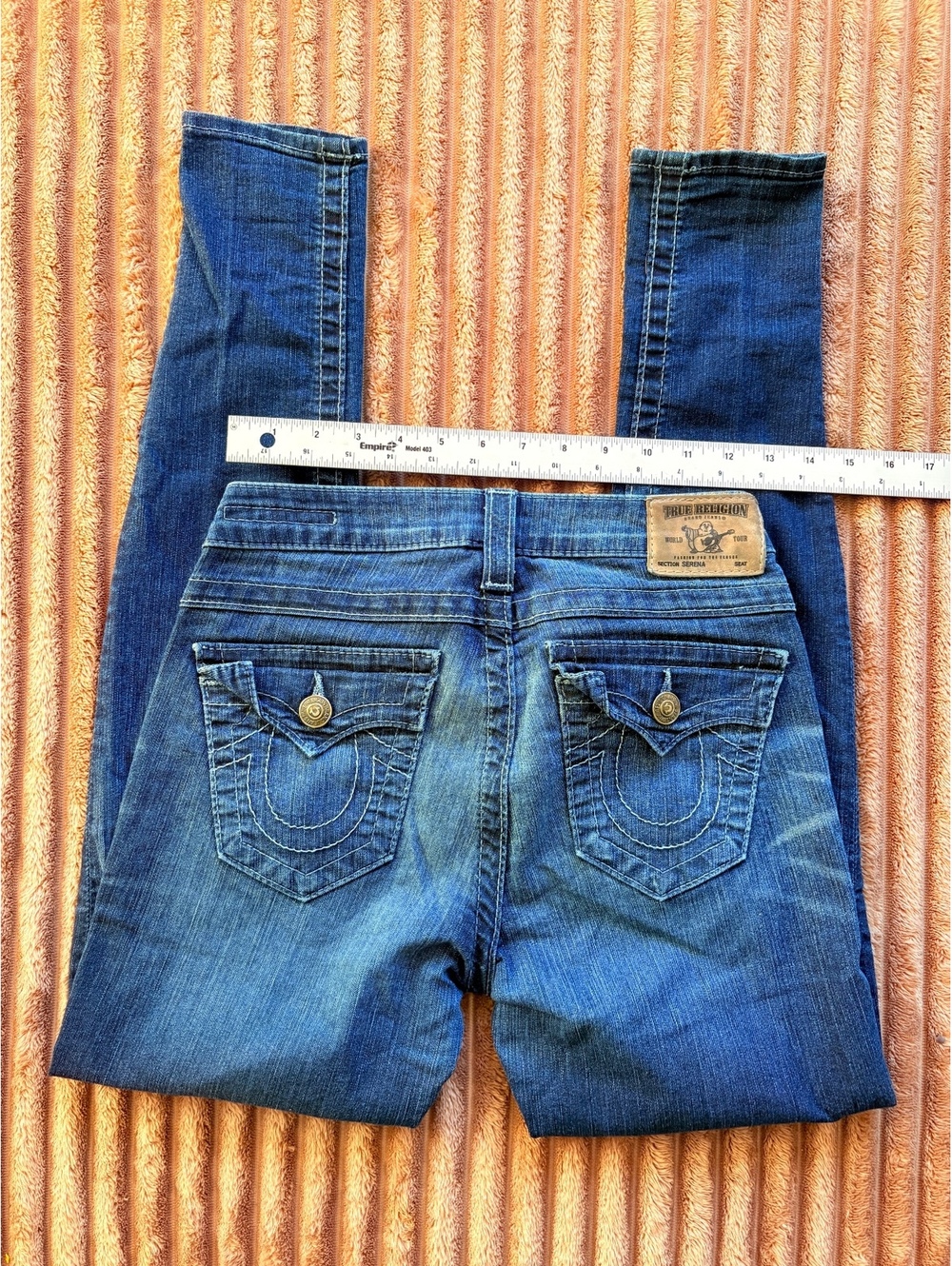 Y2K True Religion Skinny Jeans Blue Denim Made in USA #12